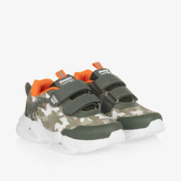 Beppi-Boys Camouflage Dino Light-Up Trainers | Childrensalon Outlet