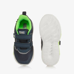 Beppi-Boys Navy Dino LED Trainers | Childrensalon Outlet