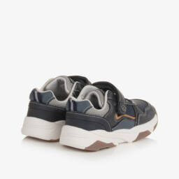 Beppi-Boys Navy Velcro Faux Leather Trainers | Childrensalon Outlet