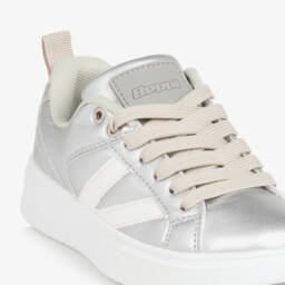 Beppi-Girls Gleaming Silver Lace-Up Sneakers | Childrensalon Outlet