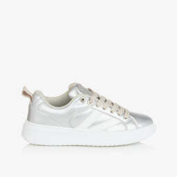 Beppi-Girls Gleaming Silver Lace-Up Sneakers | Childrensalon Outlet