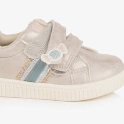 Beppi-Girls Shimmering Gold Velcro Sneakers | Childrensalon Outlet