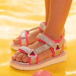 Beppi-صنادل فضية براقة للفتيات الصغيرات | Childrensalon Outlet