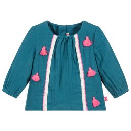 Billieblush-Baby Girls Blue Cotton Blouse | Childrensalon Outlet