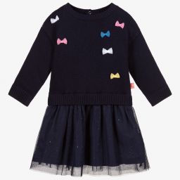 Billieblush-Blue Knitted & Tulle Dress | Childrensalon Outlet