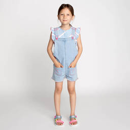 Billieblush-Blue Striped Cotton Blouse | Childrensalon Outlet