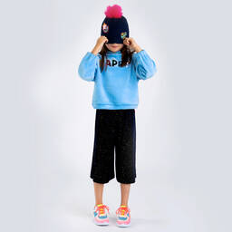 Billieblush-Blue Velour Culotte Shorts | Childrensalon Outlet
