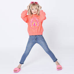 Billieblush-Coral Pink Crab Sweatshirt | Childrensalon Outlet