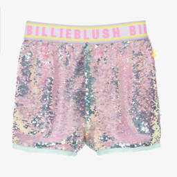 Billieblush-شورت لامع أزرق وردي للبنات | Childrensalon Outlet