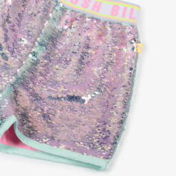 Billieblush-شورت لامع أزرق وردي للبنات | Childrensalon Outlet