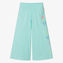 Billieblush-Girls Aqua Blue Cotton Trousers | Childrensalon Outlet
