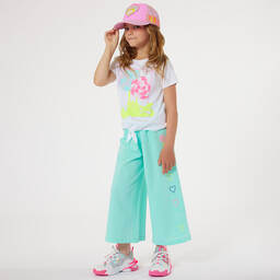 Billieblush-Girls Aqua Blue Cotton Trousers | Childrensalon Outlet