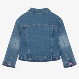 Billieblush-Girls Blue Butterfly Denim Jacket | Childrensalon Outlet