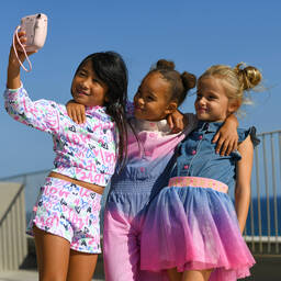 Billieblush-Girls Blue Chambray & Tulle Dress | Childrensalon Outlet