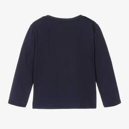 Billieblush-Girls Blue Cotton Bunny Top | Childrensalon Outlet