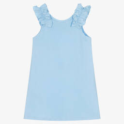 Billieblush-Girls Blue Cotton Dress | Childrensalon Outlet