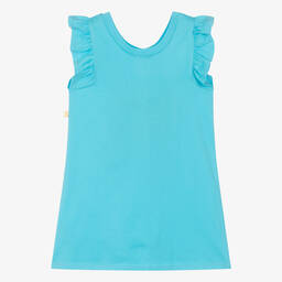 Billieblush-فستان قطن جيرسي لون أزرق | Childrensalon Outlet