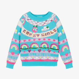 Billieblush-Голубой свитер из хлопка для девочек | Childrensalon Outlet