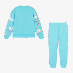 بيلي بلاش-بدلة رياضية قطن جيرسي لون أزرق للبنات | Childrensalon Outlet