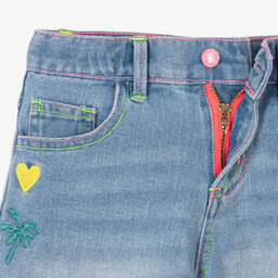 Billieblush-Girls Blue Denim Embroidered Shorts | Childrensalon Outlet