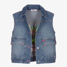 Billieblush-Голубой джинсовый жилет с солнцем для девочек | Childrensalon Outlet