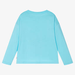 Billieblush-Girls Blue Festive Cotton Top | Childrensalon Outlet