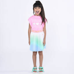 Billieblush-Girls Blue Gradient Mesh Skirt | Childrensalon Outlet