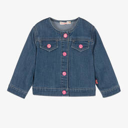 Billieblush-Girls Blue Palm Tree Print Denim Jacket | Childrensalon Outlet