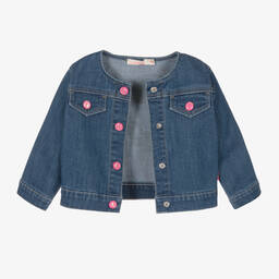 Billieblush-Girls Blue Palm Tree Print Denim Jacket | Childrensalon Outlet