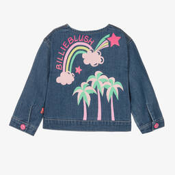 Billieblush-Girls Blue Palm Tree Print Denim Jacket | Childrensalon Outlet