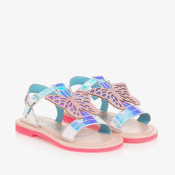 Billieblush-Girls Blue & Pink Butterfly Sandals | Childrensalon Outlet