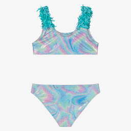 Billieblush-Girls Blue & Pink Glitter Bikini | Childrensalon Outlet