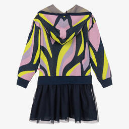 Billieblush-Girls Blue & Pink Glitter Knit & Mesh Dress | Childrensalon Outlet