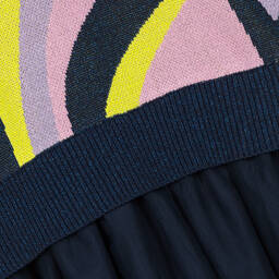 Billieblush-Girls Blue & Pink Glitter Knit & Mesh Dress | Childrensalon Outlet