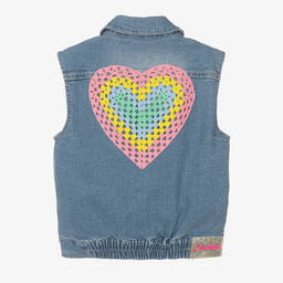 Billieblush-Girls Blue Sleeveless Denim Jacket | Childrensalon Outlet