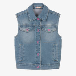 Billieblush-Girls Blue Sleeveless Denim Jacket | Childrensalon Outlet