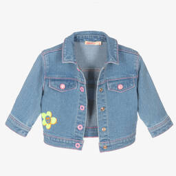 Billieblush-جاكيت أطفال بناتي قطن دنيم لون أزرق | Childrensalon Outlet