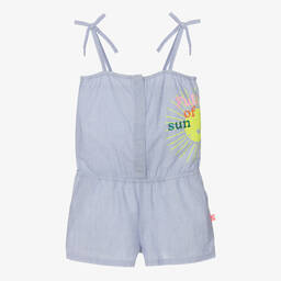 Billieblush-Girls Blue Sun Print Cotton Playsuit | Childrensalon Outlet