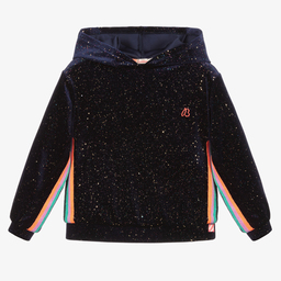 بيلي بلاش-توب هودي قطيفة لون كحلي للبنات | Childrensalon Outlet