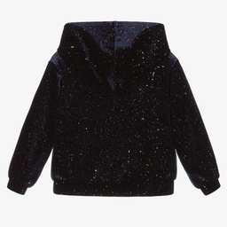 بيلي بلاش-توب هودي قطيفة لون كحلي للبنات | Childrensalon Outlet