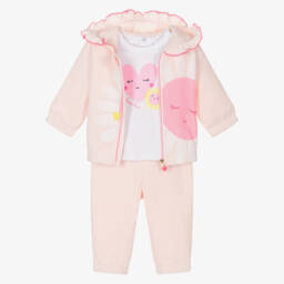 Billieblush-Girls' Blush Cotton Tracksuit Ensemble | Childrensalon Outlet