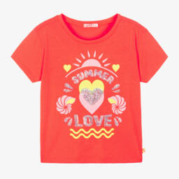 Billieblush-Girls Coral Sparkle Tee | Childrensalon Outlet