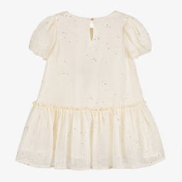 Billieblush-فستان شيفون لون عاجي وذهبي | Childrensalon Outlet