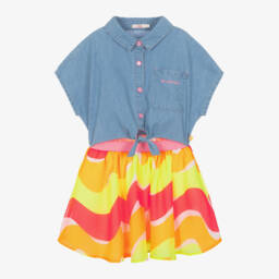 Billieblush-فستان جينز مموج للبنات | Childrensalon Outlet