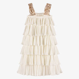 Billieblush-Girls Elegant Ivory Tiered Gown | Childrensalon Outlet