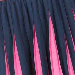 Billieblush-Girls Elegant Navy Satin Pleated Skirt | Childrensalon Outlet