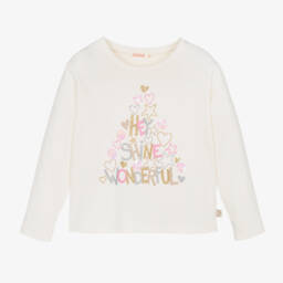 Billieblush-Girls Festive Ivory Long Sleeve Top | Childrensalon Outlet