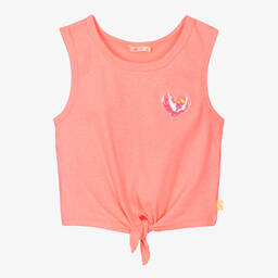 Billieblush-Girls Glittery Neon Pink Jersey Vest Top | Childrensalon Outlet