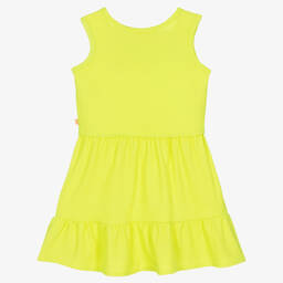 Billieblush-Girls Glittery Neon Yellow Jersey Dress | Childrensalon Outlet
