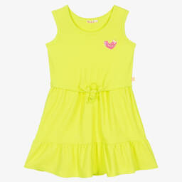 Billieblush-Girls Glittery Neon Yellow Jersey Dress | Childrensalon Outlet